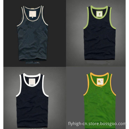Logo Custom Polyester Cotton Men Sleeveless Tank Top
